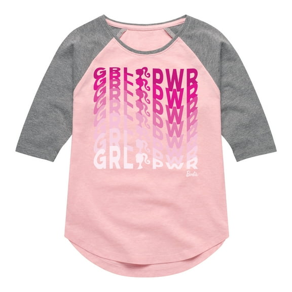 Barbie - Girl Power in Illusion Wave - Toddler And Youth Girls Raglan Graphic T-Shirt
