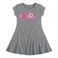 thumbnail image 1 of Barbie - Girl Strong, Kind, Brave, Bold, and Fearless - Toddler And Youth Girls Fit And Flare Dress, 1 of 1