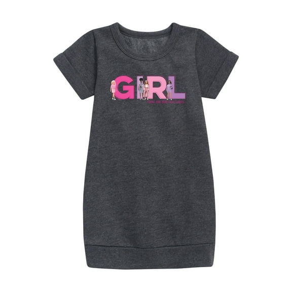 Barbie - Girl Strong, Kind, Brave, Bold, and Fearless - Toddler And Youth Girls Fleece Dress