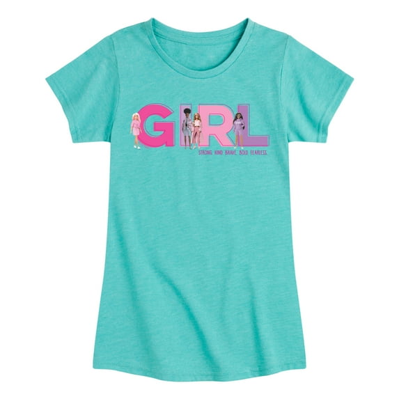 Barbie - Girl Strong, Kind, Brave, Bold, and Fearless - Toddler And Youth Girls Raglan Graphic T-Shirt