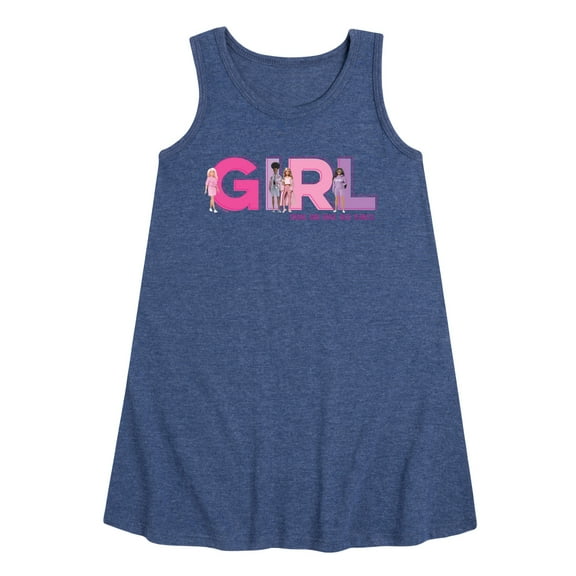 Barbie - Girl Strong, Kind, Brave, Bold, and Fearless - Toddler and Youth Girls A-line Dress