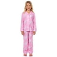 thumbnail image 1 of Barbie Pajama Girls' Barbie Logo Button Front Long Sleeve Shirt and Pant 2 Piece Set Sleepwear, 1 of 7