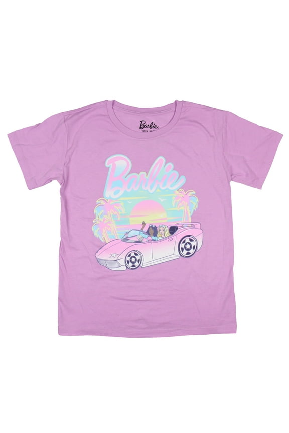 Barbie Girl's Barbie and Friends Pink Convertible Fun Kids T-Shirt