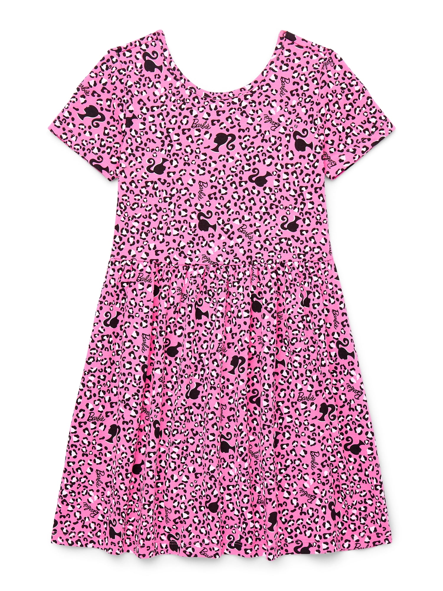 Girls' Print Skater Dress with Short Sleeves, Sizes 4-12