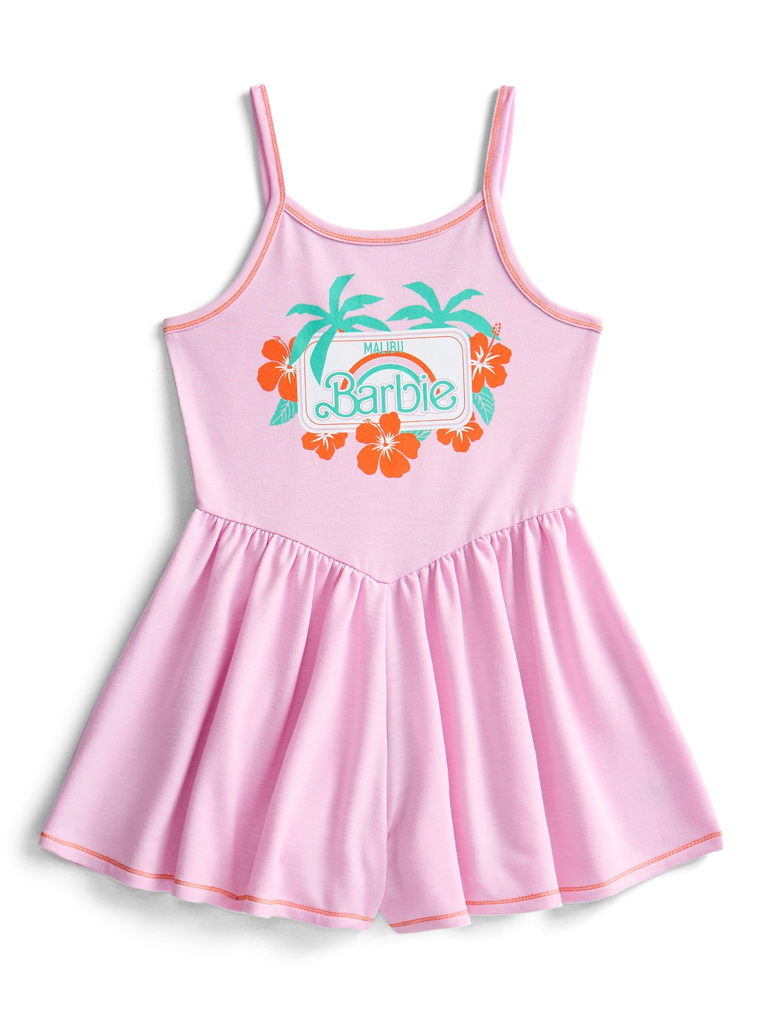 Barbie Girls Sleeveless Graphic Romper, Sizes 4-12