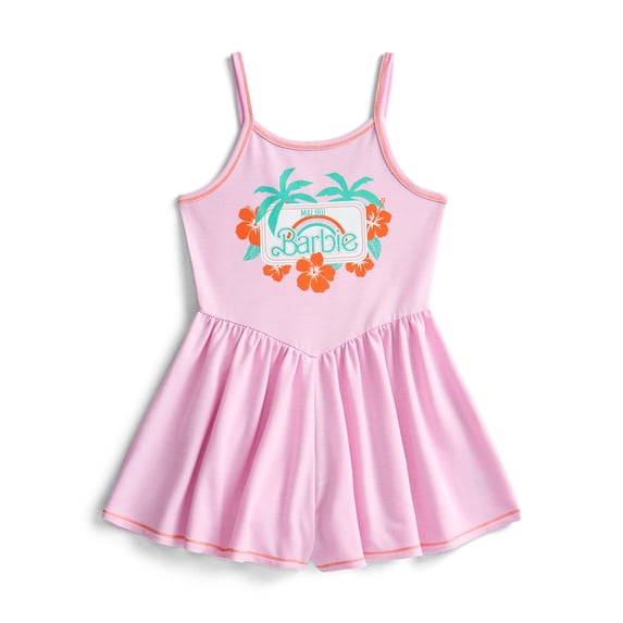Barbie Girls Sleeveless Graphic Romper, Sizes 4-12