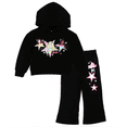 thumbnail image 1 of Barbie Girls 4-6X 2-Piece Fleece Hoodie Set, Black Hoodie + Pants With Glitter (Size 6), 1 of 3
