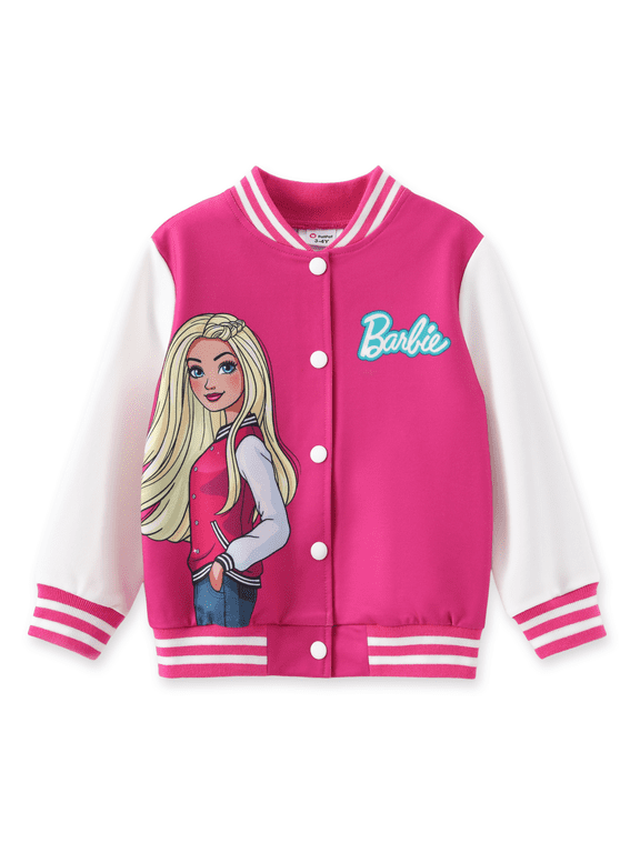 Girls Bomber Jacket Graphic and Letter Print Colorblock Lightweight Sweatshirt Varsity Jacket Gift Sizes 3-10