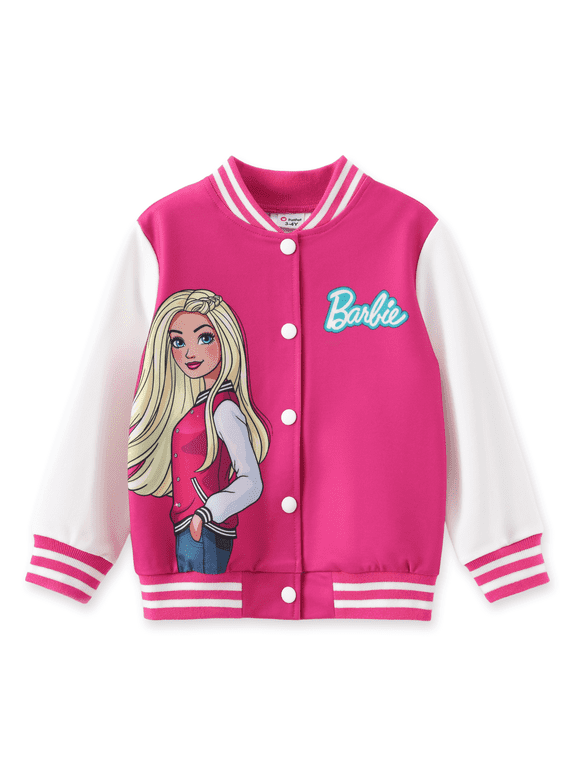 Girls Bomber Jacket Graphic and Letter Print Colorblock Lightweight Sweatshirt Varsity Jacket Gift Sizes 3-10