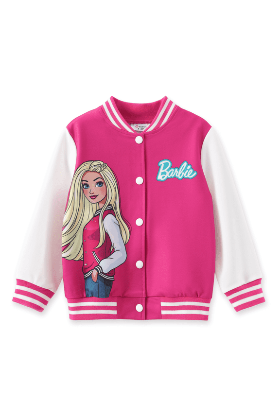 Girls Bomber Jacket Graphic and Letter Print Colorblock Lightweight Sweatshirt Varsity Jacket Gift Sizes 3-10