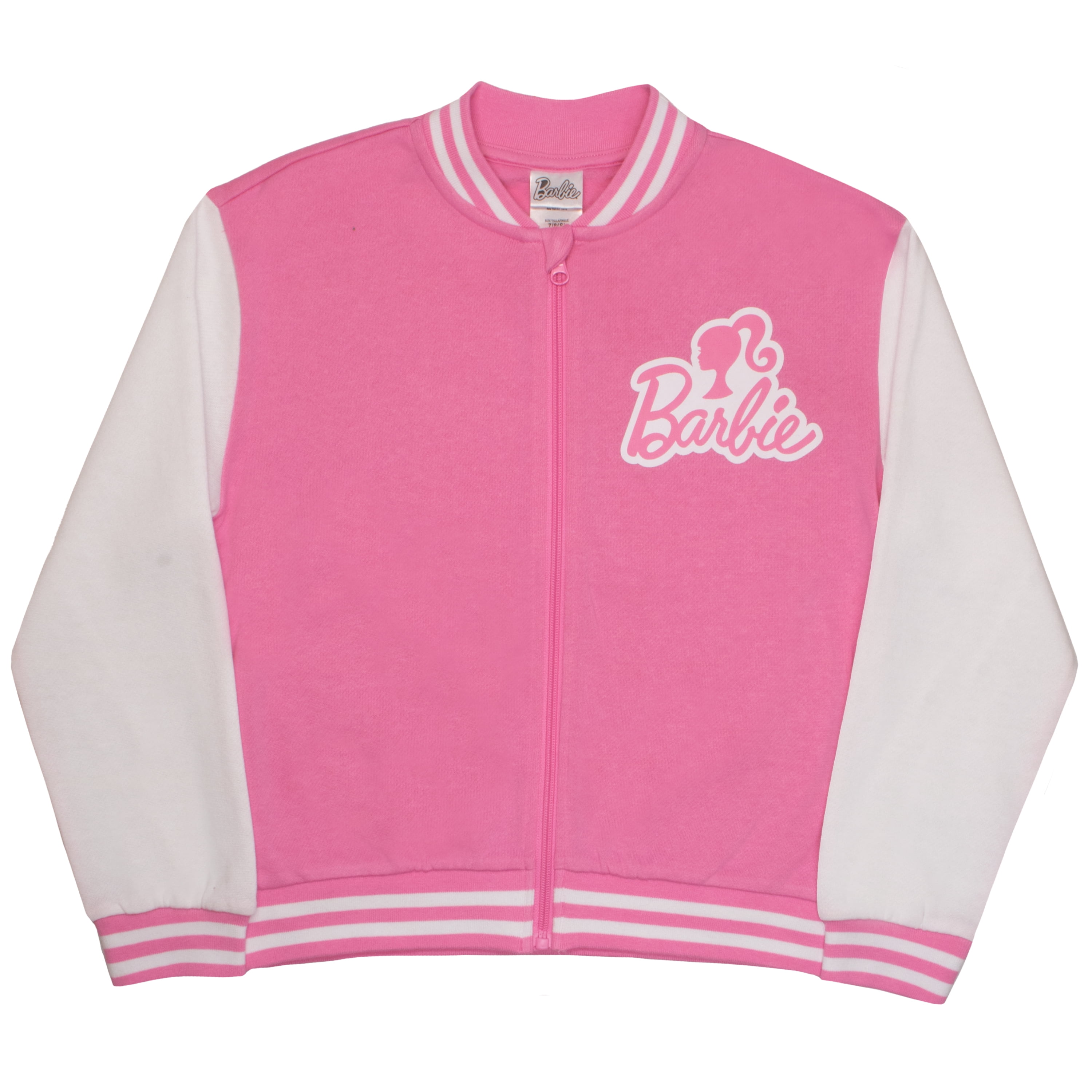 barbie-girls-bomber-jacket-silhouette-logo-fleece-zip-up-varsity