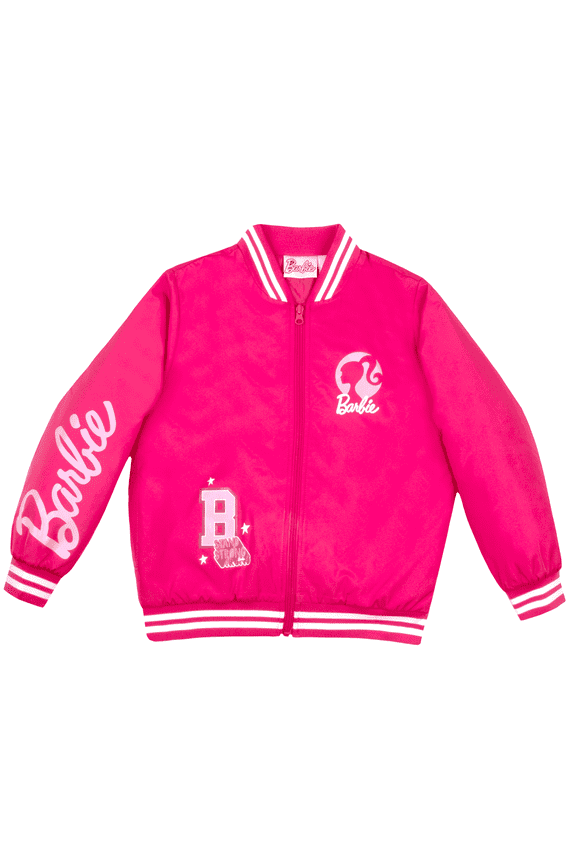 Girls Bomber Jacket, Zip-Up Bomber Jacket for Girls, Girl Power Outerwear Sizes (4-16)