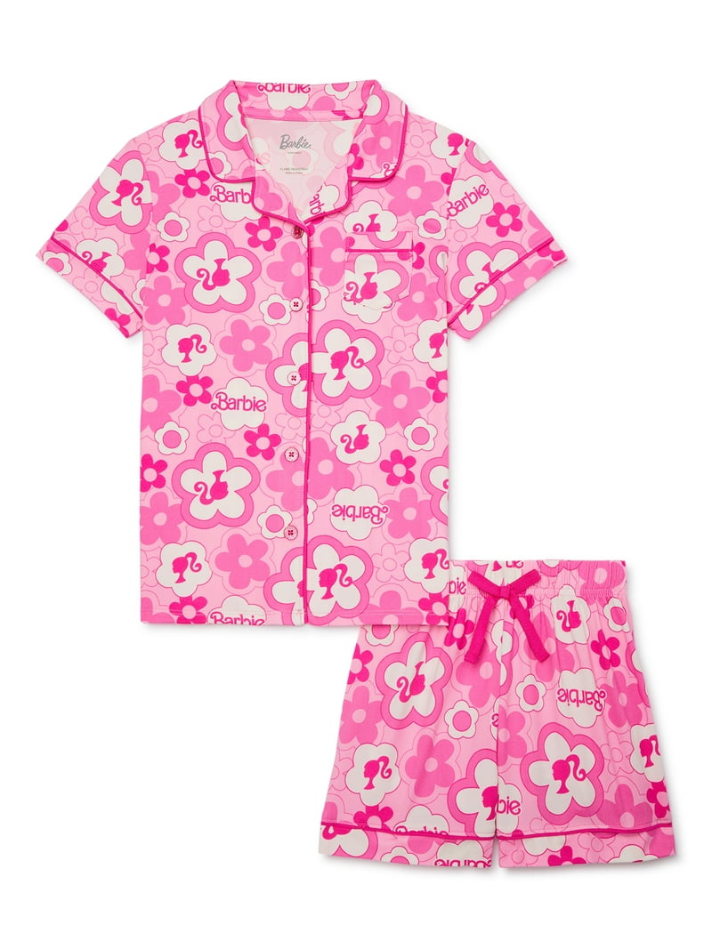 Barbie Girls Front Pajama Set 2-Piece Sleepwear