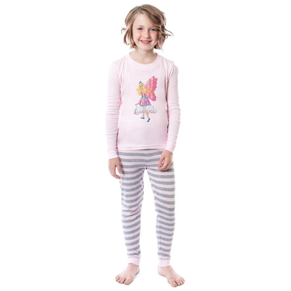 Barbie Girls' Child Fairy Princess Magical Tight Fit Sleep Pajama Set