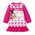 thumbnail image 1 of Barbie Toddler Girls Christmas Dress Hot Pink Bohemian Ruffle Hem Long Sleeves Outfits Ugly Sweatshirt Sizes 2-6, 1 of 8
