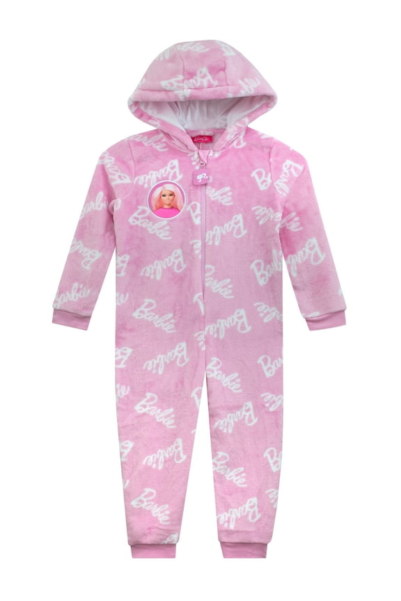 Girls Fleece Onesie Light Pink Sizes 5-14