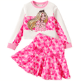 thumbnail image 1 of Barbie Girls Graphic Sweatshirts with Pink Plaid Pleated Skirt Set 2 Pieces Outfit Set Sizes 5-12, 1 of 9