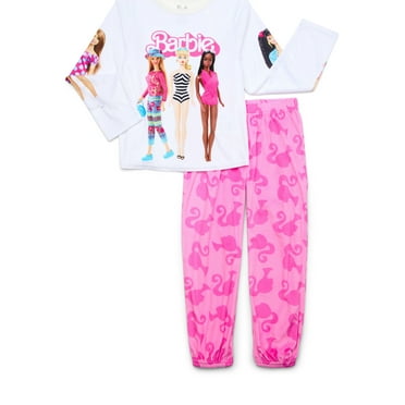Barbie Girls Long Sleeve Top and Pajama Pants Set, 2-Piece, Sizes 4-12