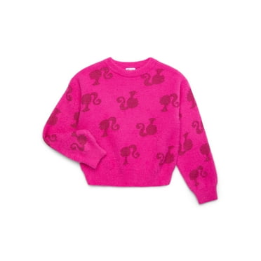 Barbie Girls Metallic Lurex Holiday Sweater, Sizes 4-16
