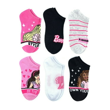 Barbie Girls No-Show Socks, 6-Pack, Sizes S-L