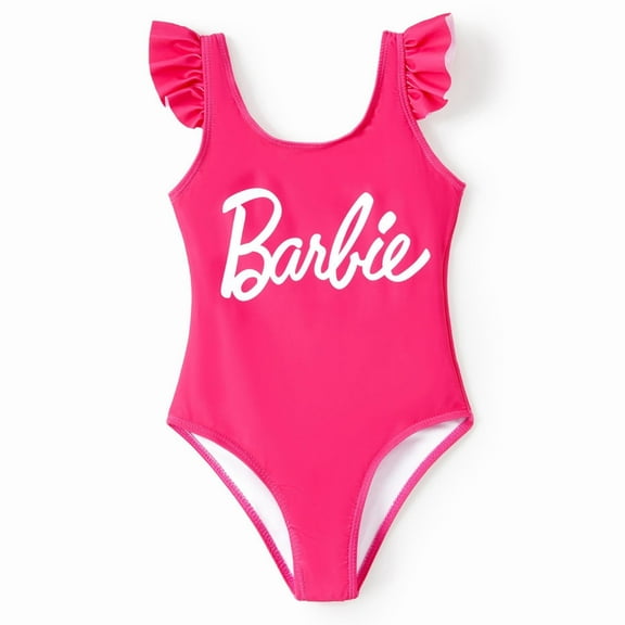 Barbie Girls One Piece Swimsuit Roseo Letter Print Flutter Summer Swimsuit Sizes 2-12