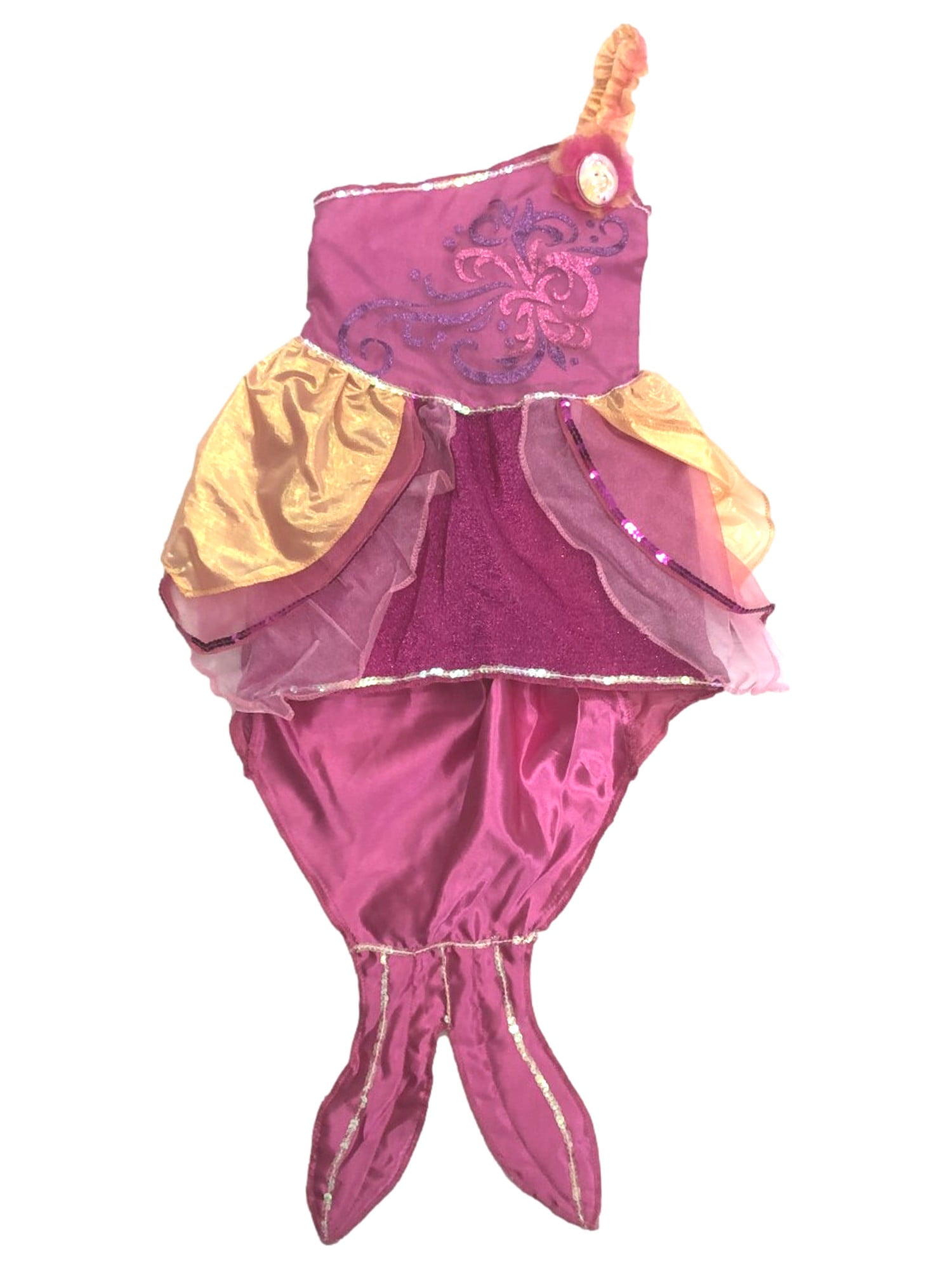Barbie Girls Pink Sparkle Mermaid Tale Dress Halloween Costume Small (4 ...