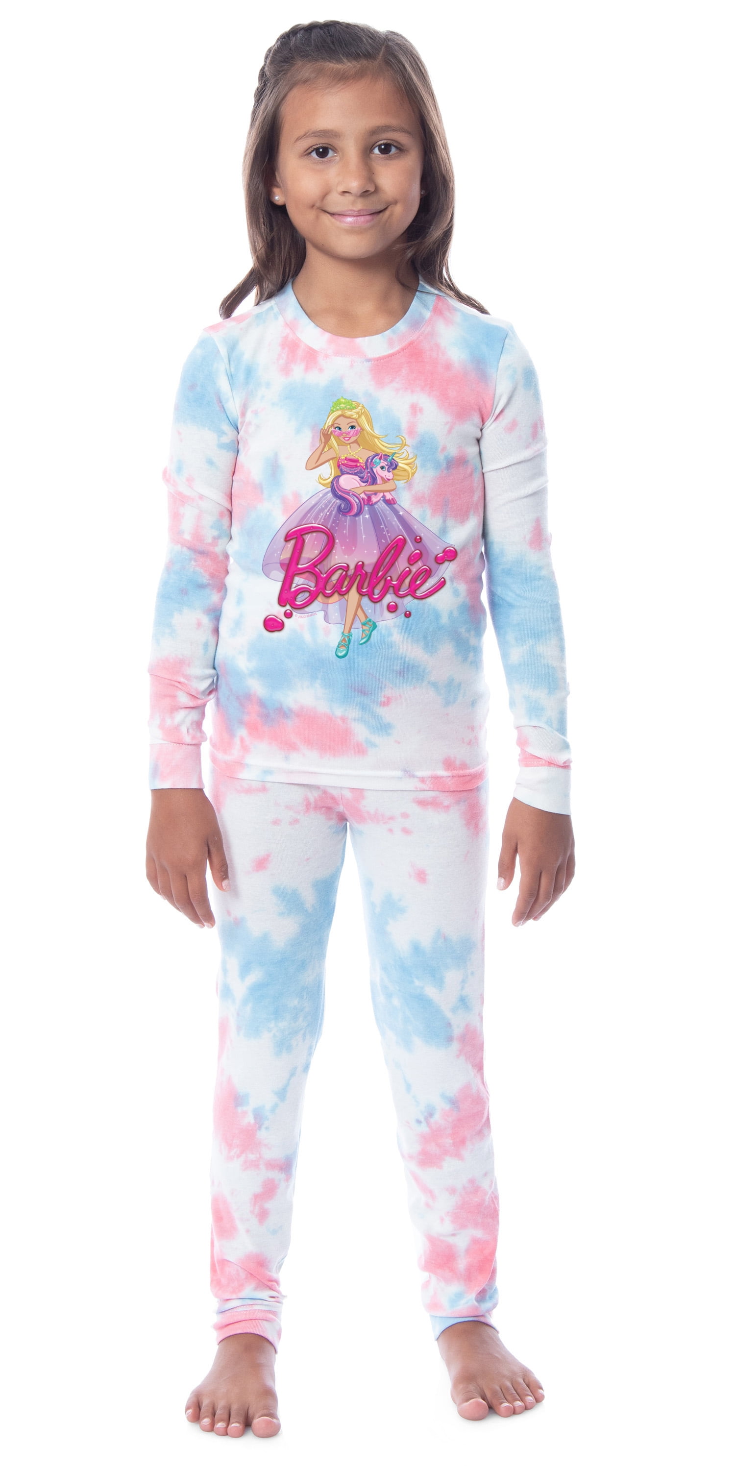 Barbie Girls' Princess Doll Unicorn Unisex Child 2 Piece Sleep Pajama ...