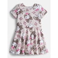 thumbnail image 1 of Barbie Girls Print Skater Dress with Short Sleeves, Sizes 4-12, 1 of 3