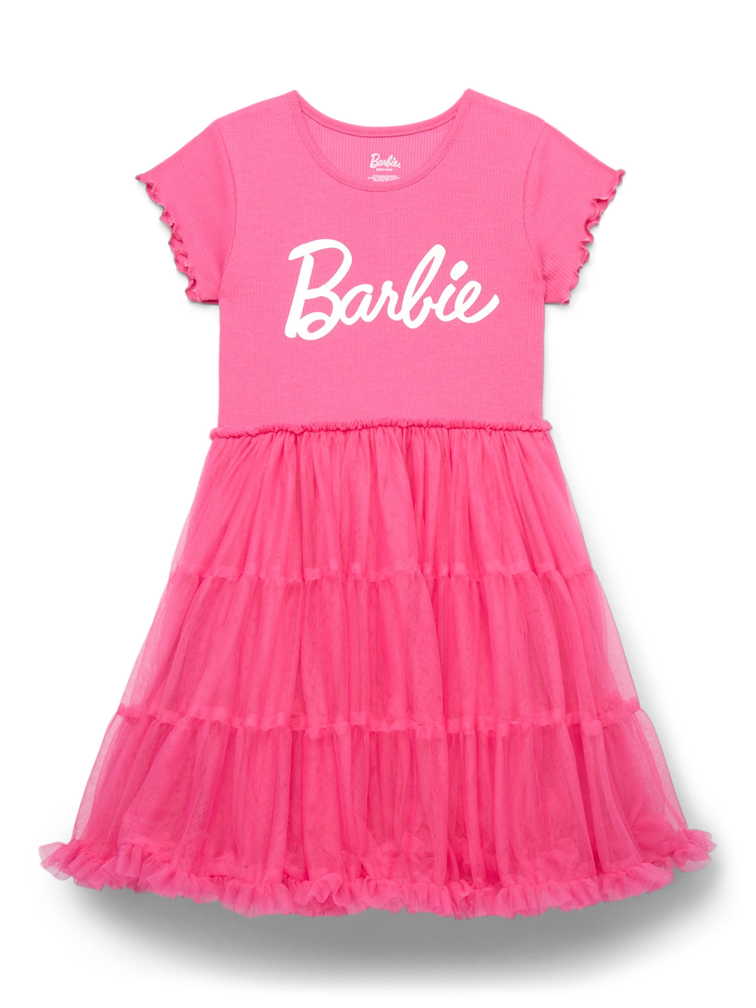 Barbie Girls Graphic Tiered Tutu Dress, Sizes 4-12