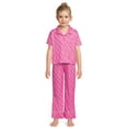 thumbnail image 1 of Barbie Girls Short Sleeve Notch Collar Top and Pants Pajama Set, 2-Piece, Sizes 4-12, 1 of 5