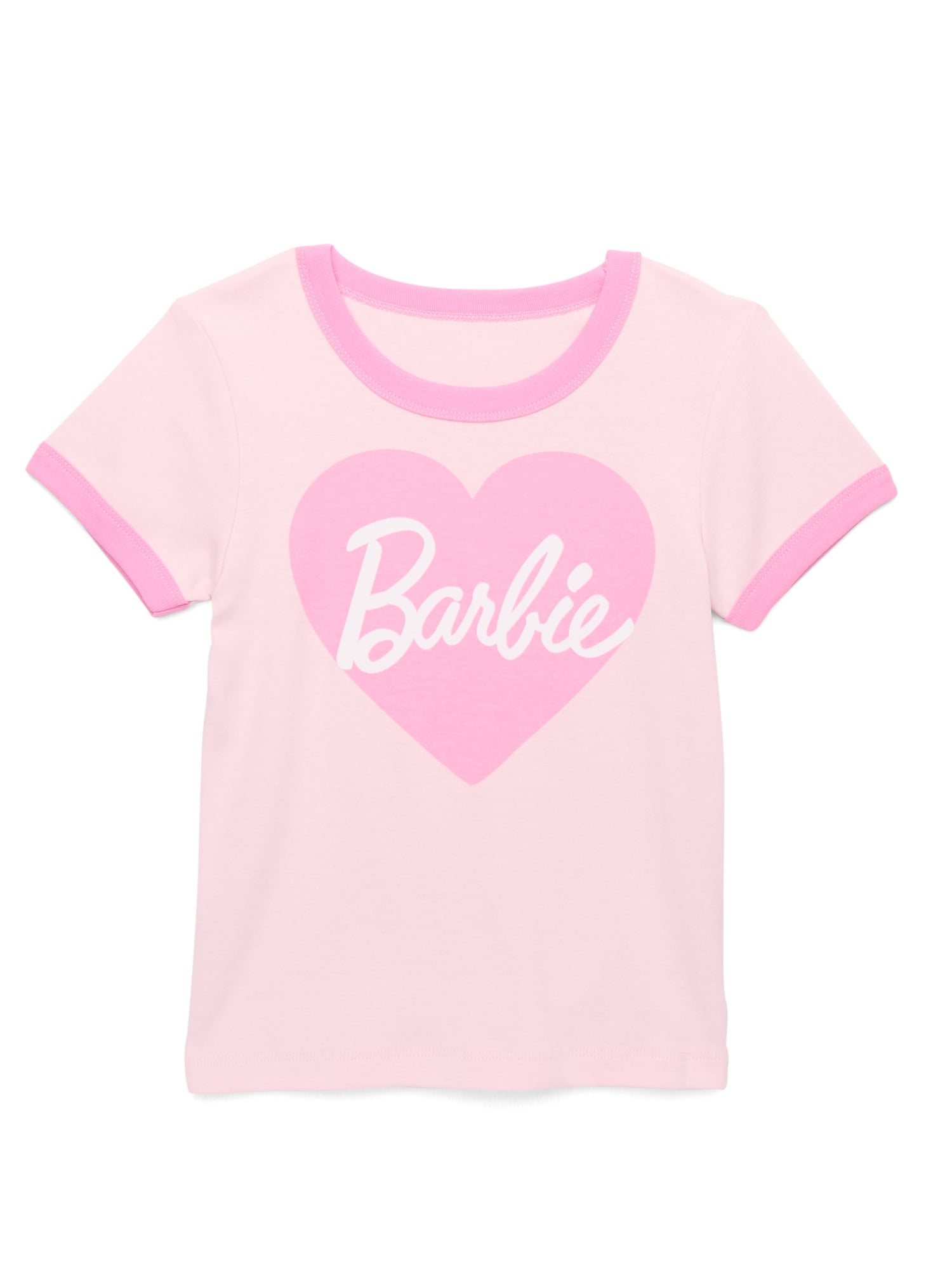 Barbie Girls Short Sleeve Ringer Graphic Tee, Sizes 4-16 - Walmart.com