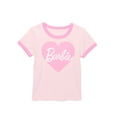thumbnail image 1 of Barbie Girls Short Sleeve Ringer Graphic Tee, Sizes 4-16, 1 of 3