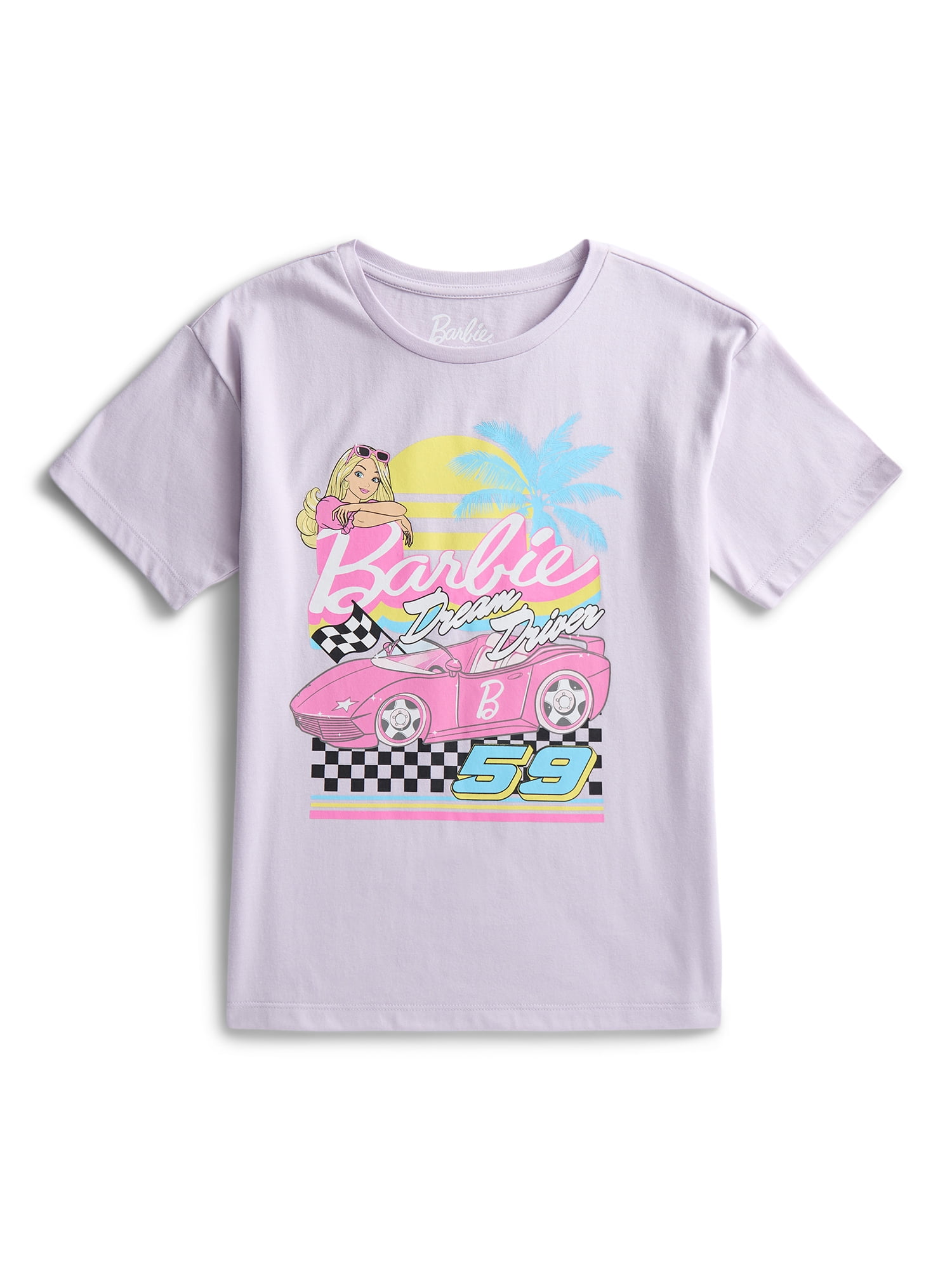 Barbie Girls Dream Driver Graphic T-Shirt with Short Sleeves, Sizes 4-16