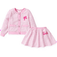 thumbnail image 1 of Barbie Girls Skirt Set Graphic Tweed Long Sleeves Top with Plaid Skirt 2 Pieces Outfit Set Sizes 3-10, 1 of 11