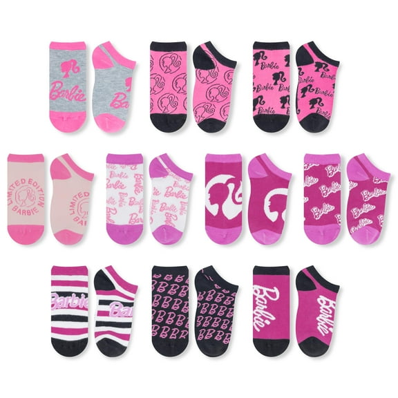 Barbie Girls Socks - 10 Pack of Stylish Crew Socks with Arch Support Featuring Fun Official Designs for Ages 7-14