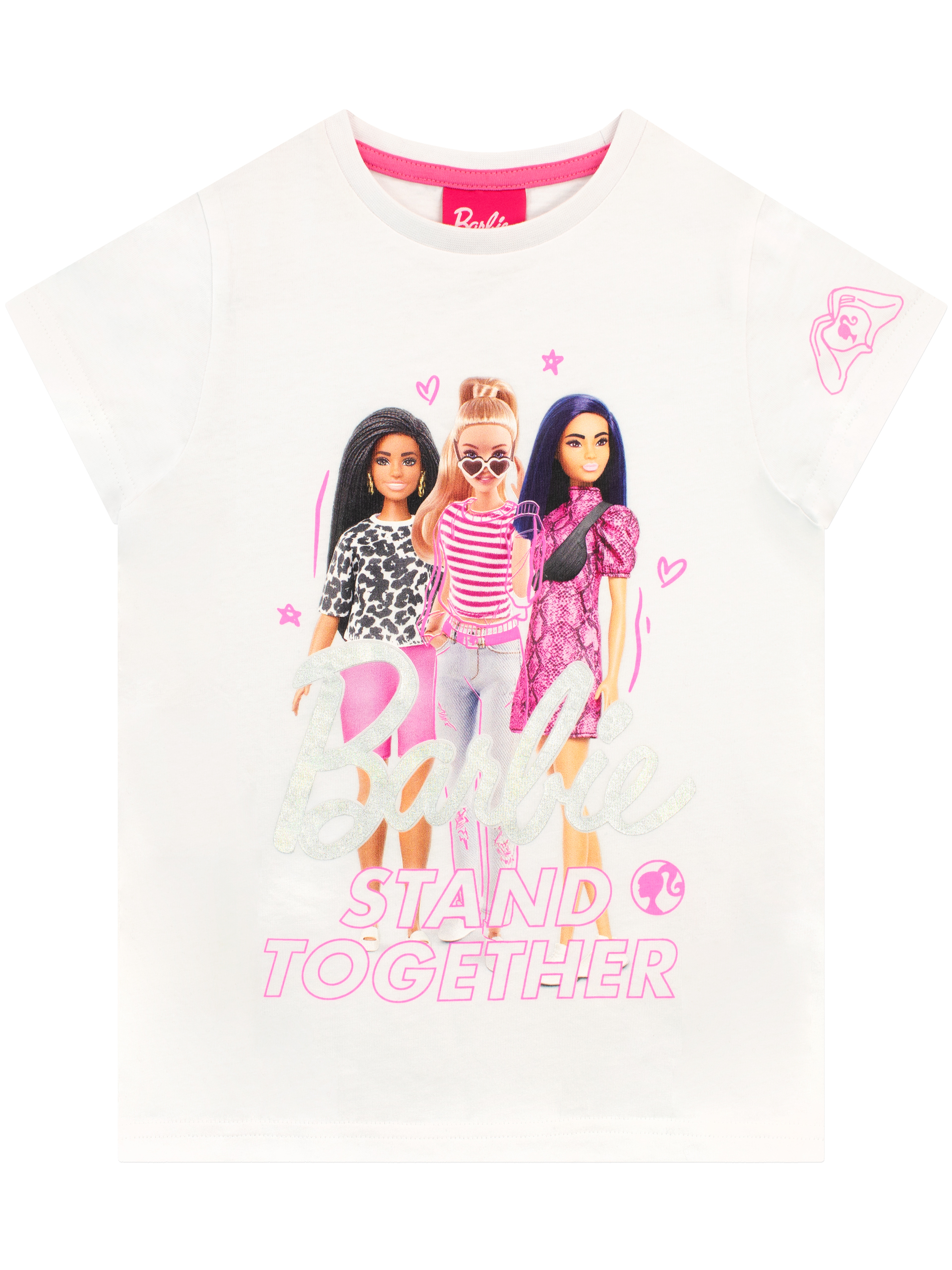 Barbie Girls Stand Together T-Shirt White Sizes 3T-10