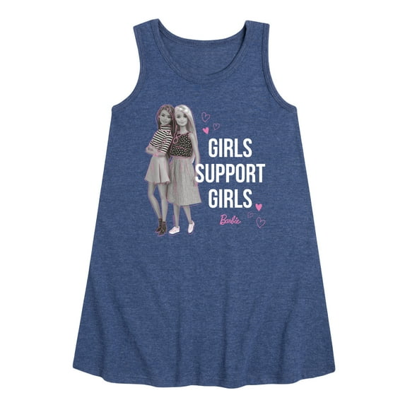 Barbie - Girls Support Girls - Classic Dolls - Toddler and Youth Girls A-line Dress