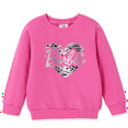 thumbnail image 1 of Barbie Girls Sweatshirt Pink Letter Heart Print Long Sleeves Crewneck Pullover Cotton Top Sizes 2-9, 1 of 8