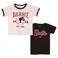 thumbnail image 1 of Barbie Girls Tee Varsity Text 1959 GRL PWR Babie Logo Silhouette T-shirts for Girls 2-Pack Bundle Set (Sizes 4-16), 1 of 7