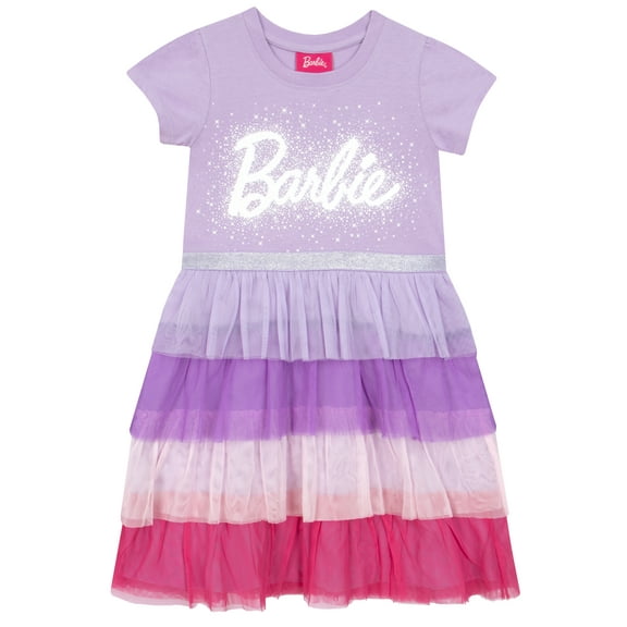 Barbie Girls Tulle Skirt Dress Purple Sizes 4-10