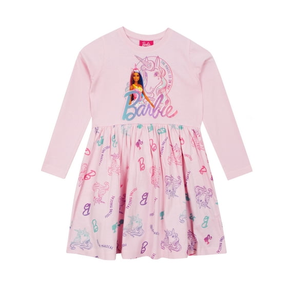 Barbie Girls Unicorn Dress Pink Sizes 4-10