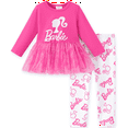 thumbnail image 1 of Barbie Girls fashion Tutu Dress Top and Logo Print Graphic Pants Set 2Pcs Long Sleeve Outfit Sets Sizes 2-9Y, 1 of 14