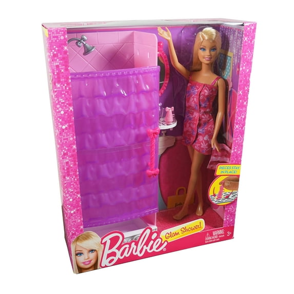 Barbie Glam Shower Playset - Includes Doll, Shower & Accessories