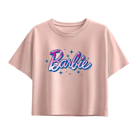 Barbie - Graffiti Logo Short Sleeve Boxy Graphic T-Shirt