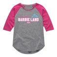 thumbnail image 1 of Barbie - Greetings From Barbie Land - Toddler & Youth Girls Raglan Graphic T-Shirt, 1 of 5
