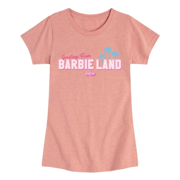 Barbie - Greetings From Barbie Land - Toddler & Youth Girls Short Sleeve Graphic T-Shirt