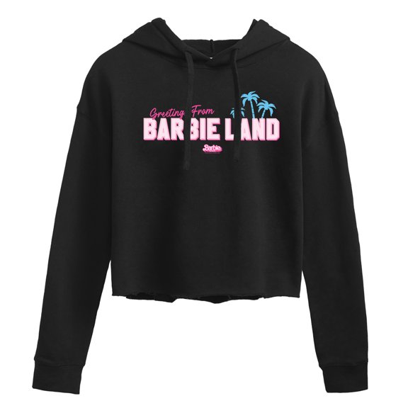 Barbie - Greetings from Barbie Land - Juniors Cropped Pullover Hoodie