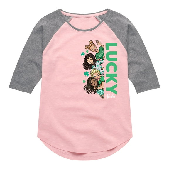 Barbie - Group Lucky - Toddler And Youth Girls Raglan Graphic T-Shirt