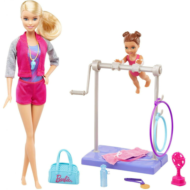 Barbie Gymnastic Coach Dolls & Playset 