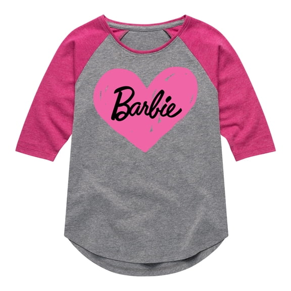 Barbie - Hand Painted Heart - Toddler And Youth Girls Raglan Graphic T-Shirt